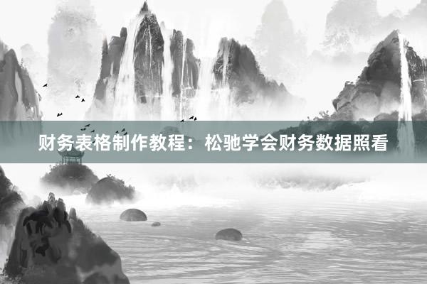 财务表格制作教程：松驰学会财务数据照看